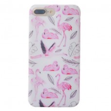 iPhone 7 Plus - TPU IMD Matte Soft Full Case Printing Protective Cover Case - Flamingo